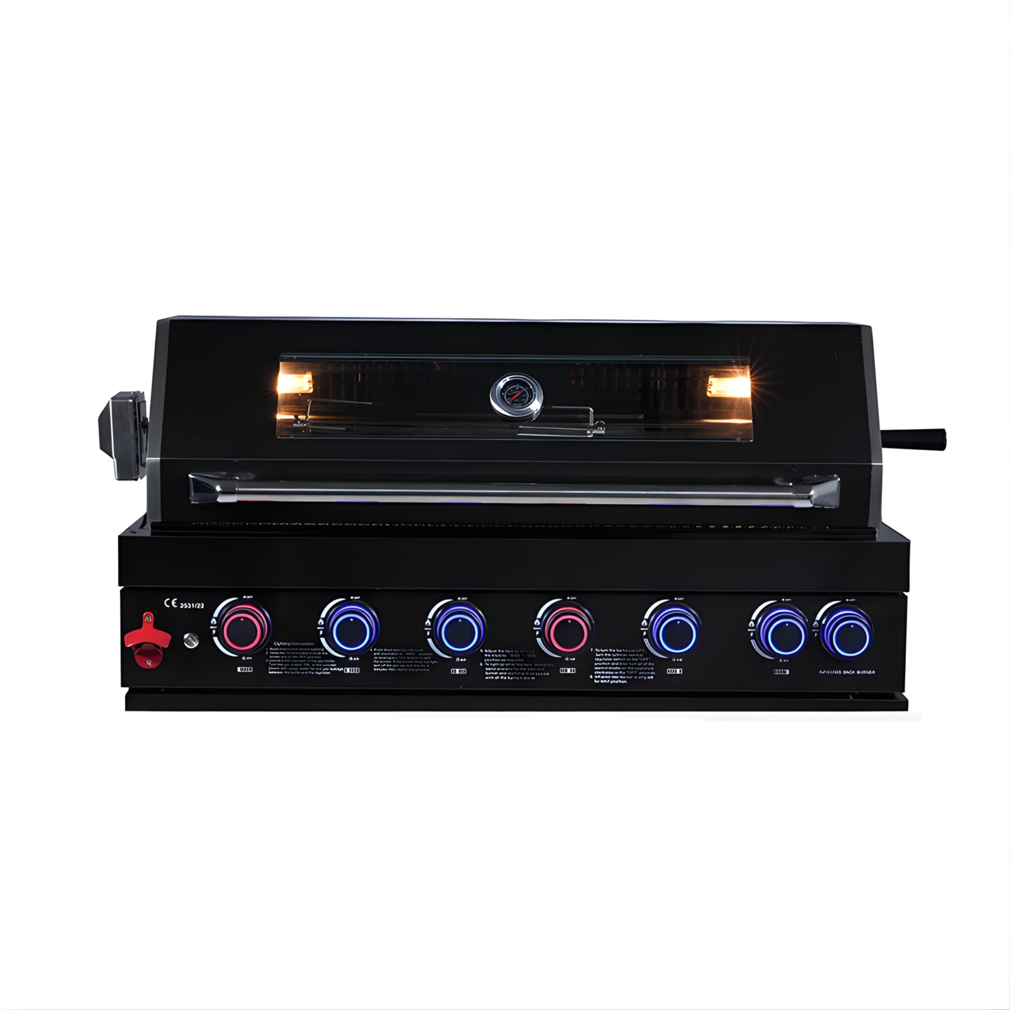 6 Burner Built-In Stainless Steel BBQ Grill – Black (304 Stainless Steel)