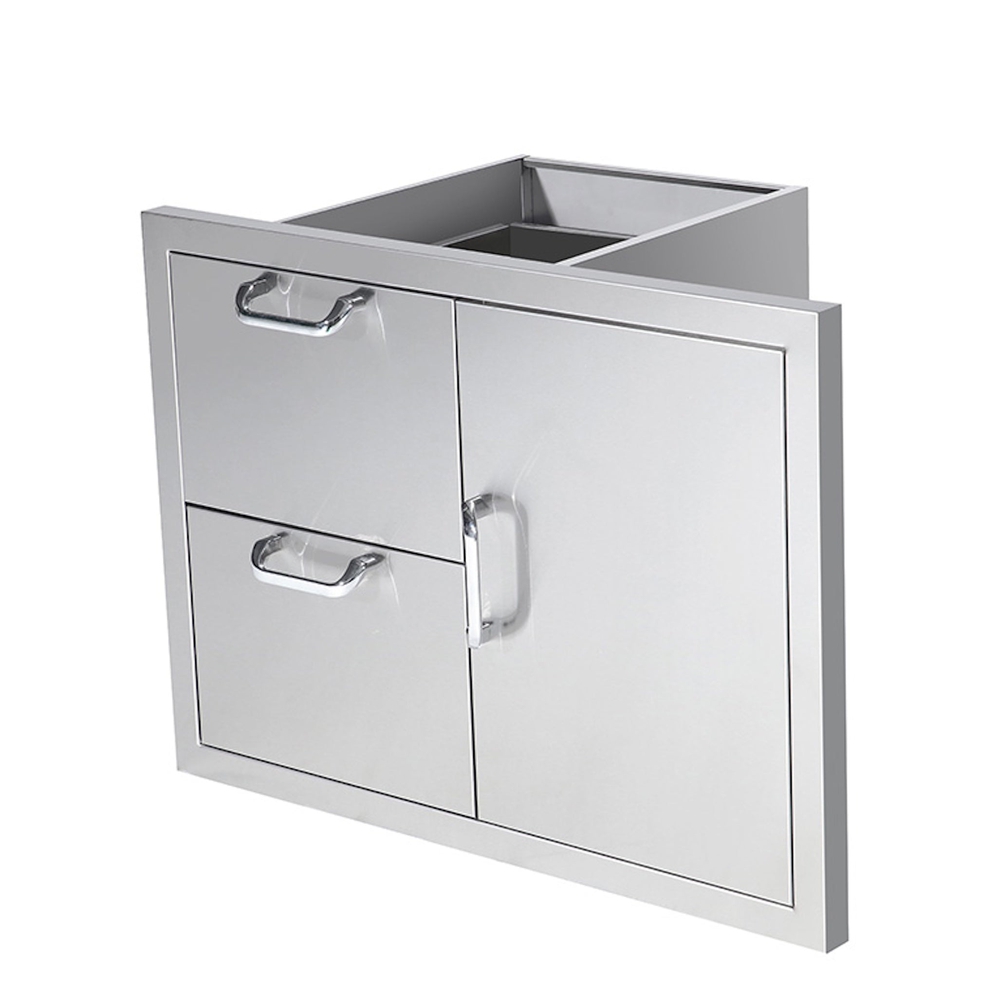 Stainless Steel Two Drawers Single Door Kitchen Cabinet