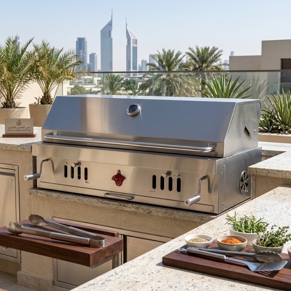 1.1m (Extra Large) Stainless Steel Premium Built-In Charcoal Outdoor BBQ