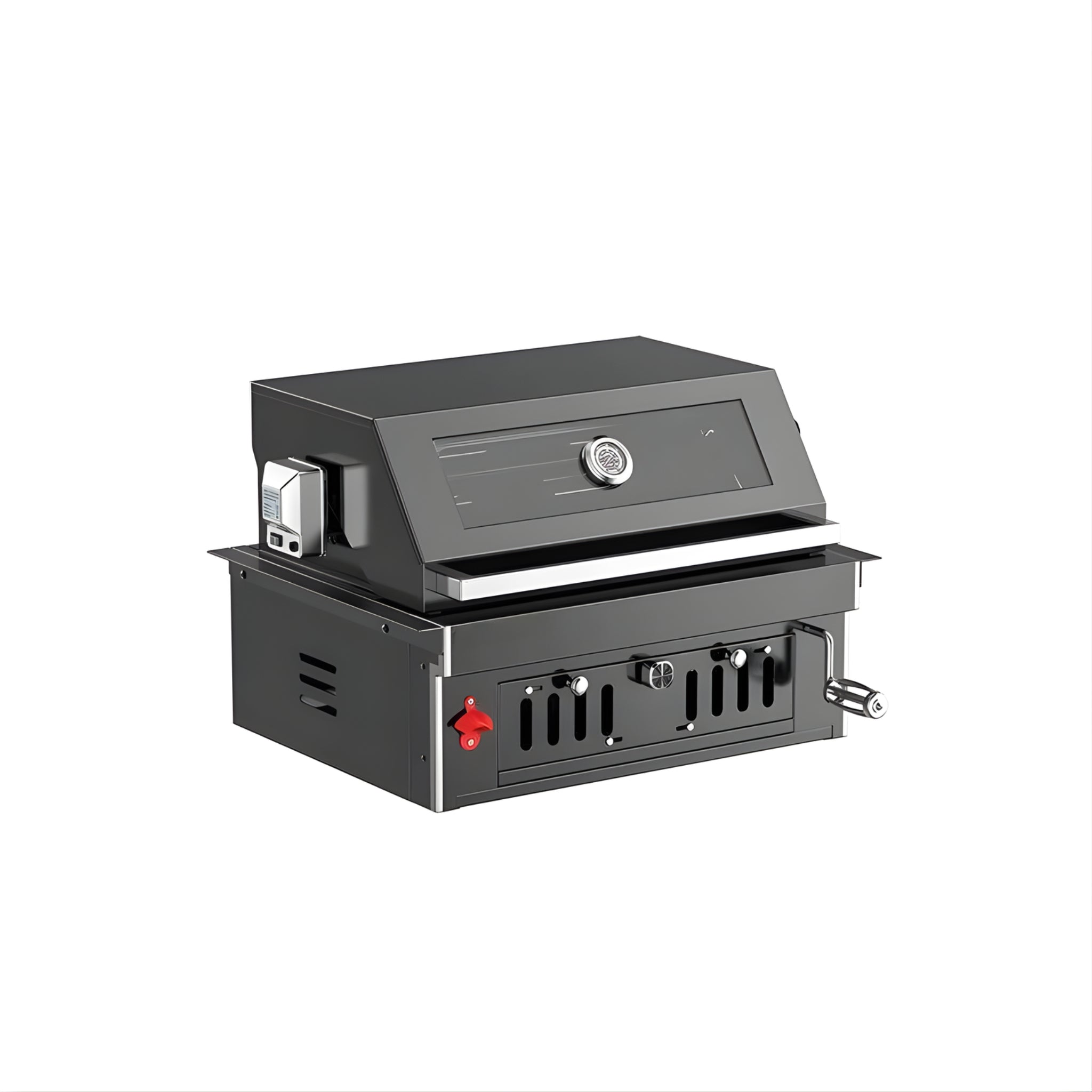 Black Stainless Premium Built-In Charcoal Outdoor BBQ