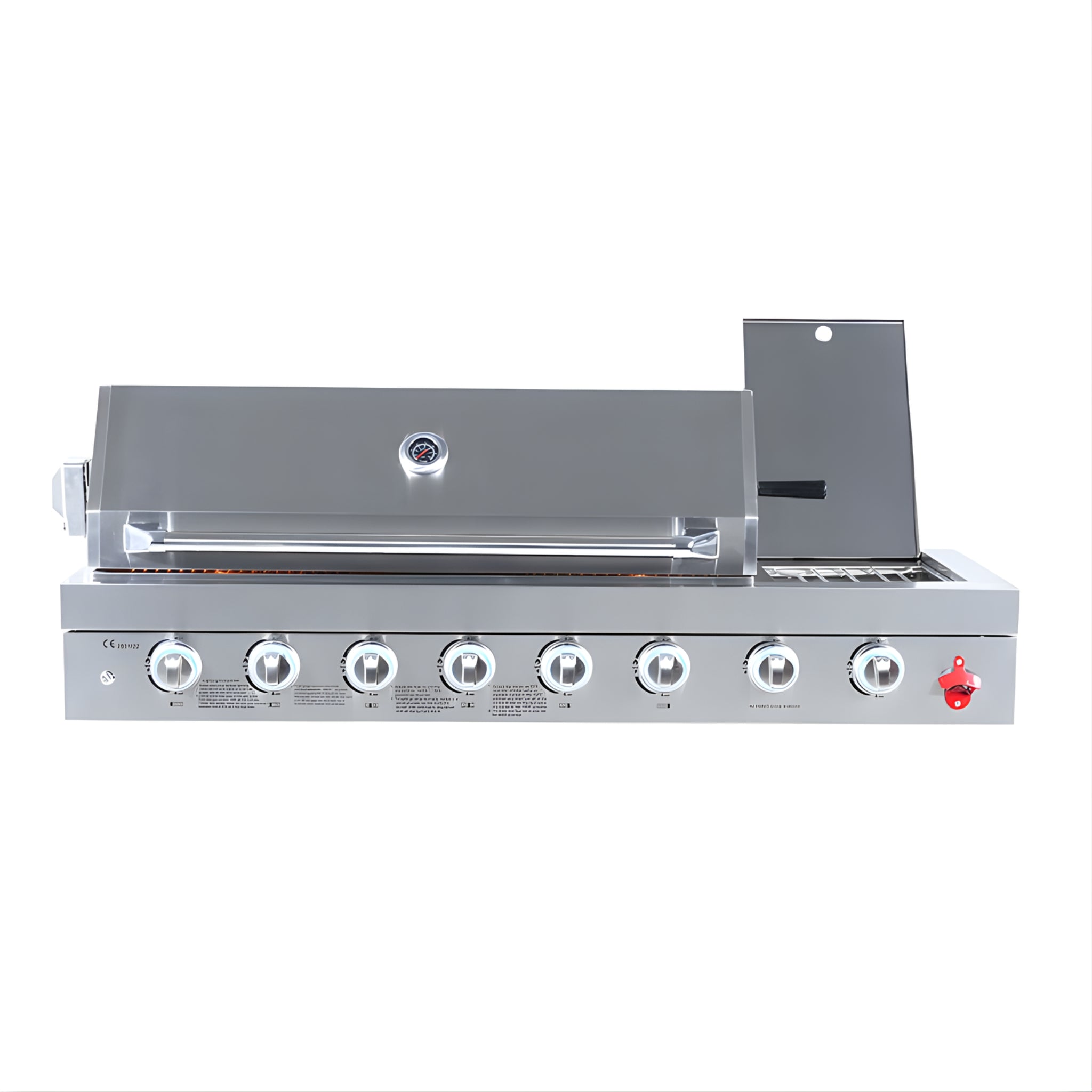 6+1 Burner plus Side Built-In Stainless Steel BBQ Grill – Silver (304 Stainless Steel)