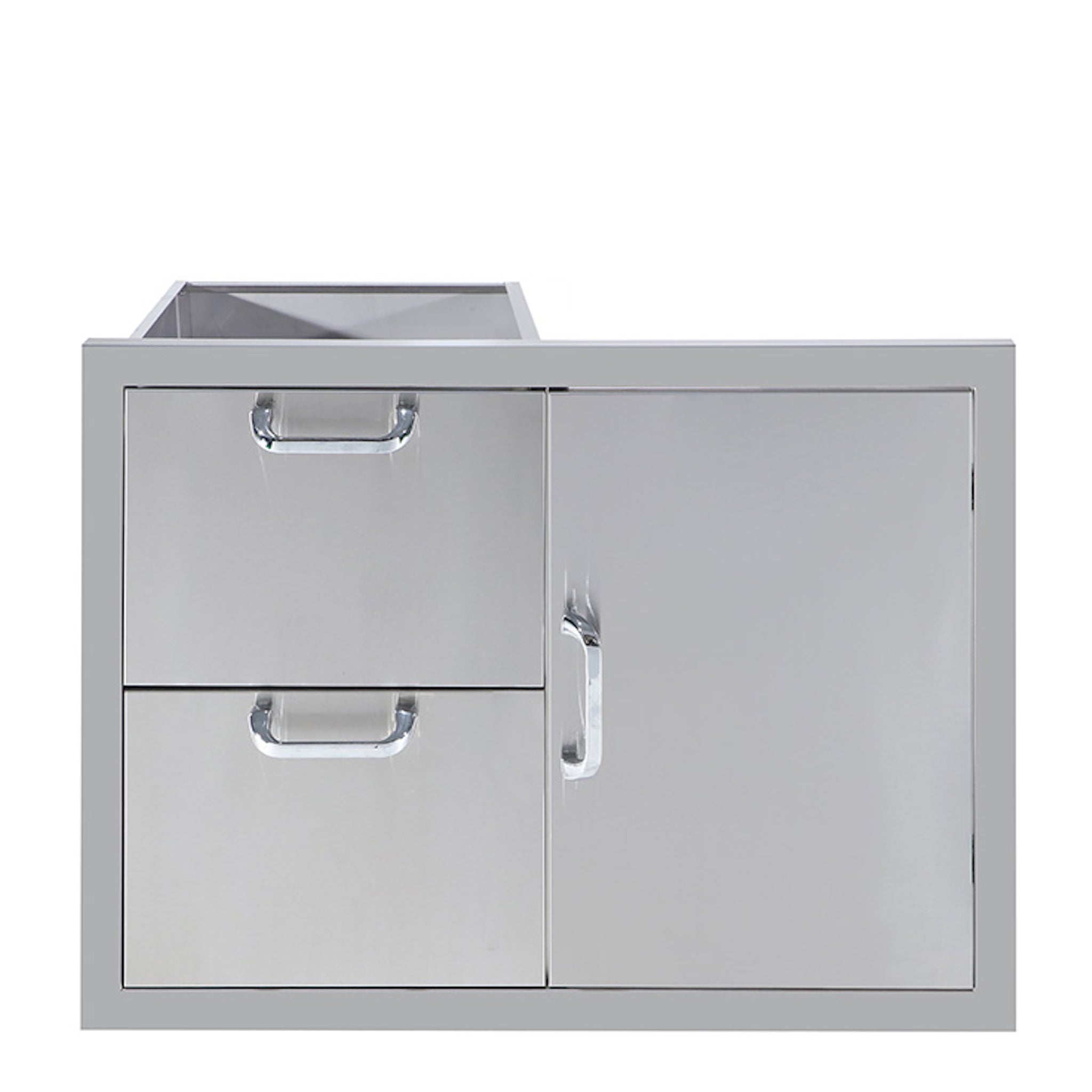 Stainless Steel Two Drawers Single Door Kitchen Cabinet