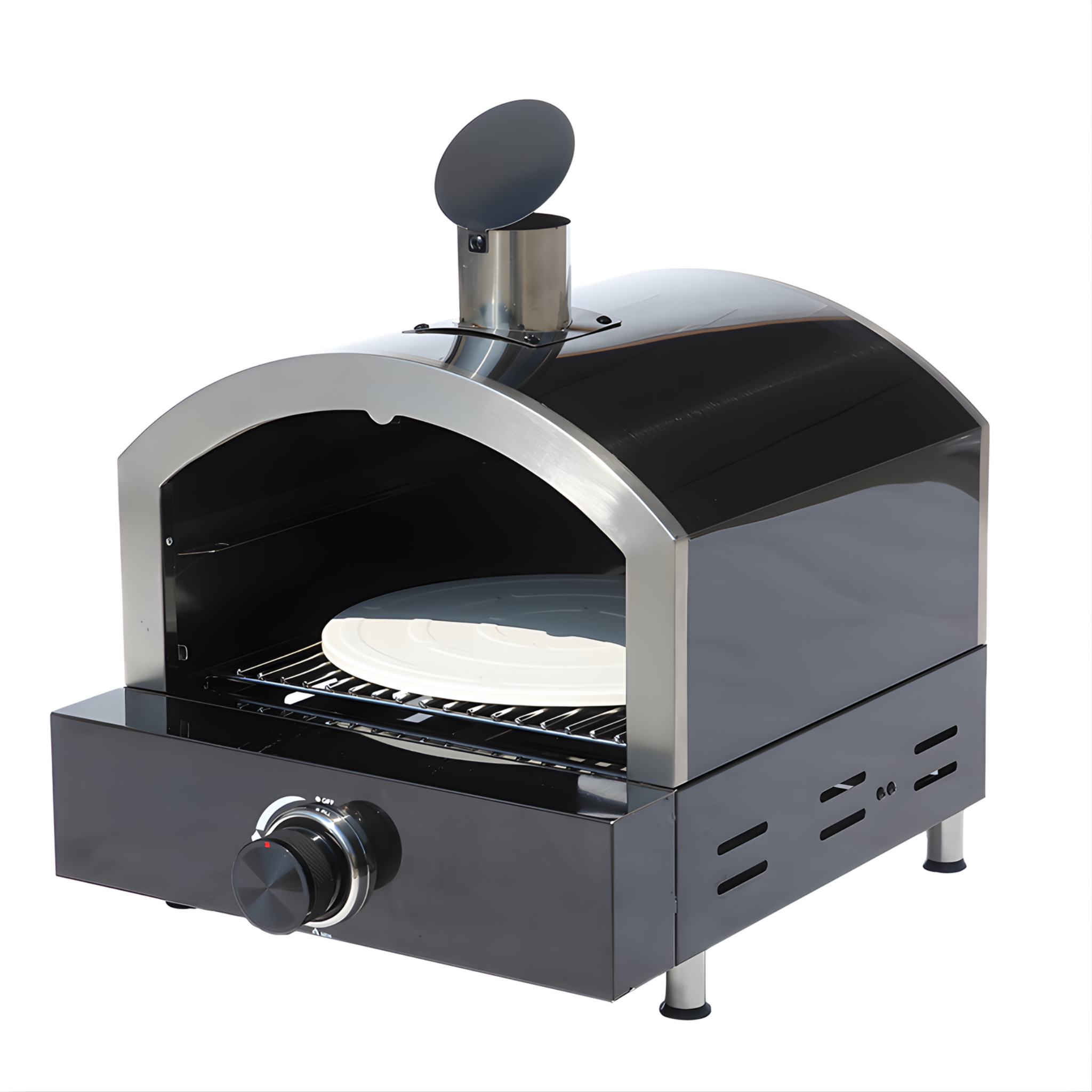 Stainless Steel Black Outdoor Gas Burning Pizza Oven