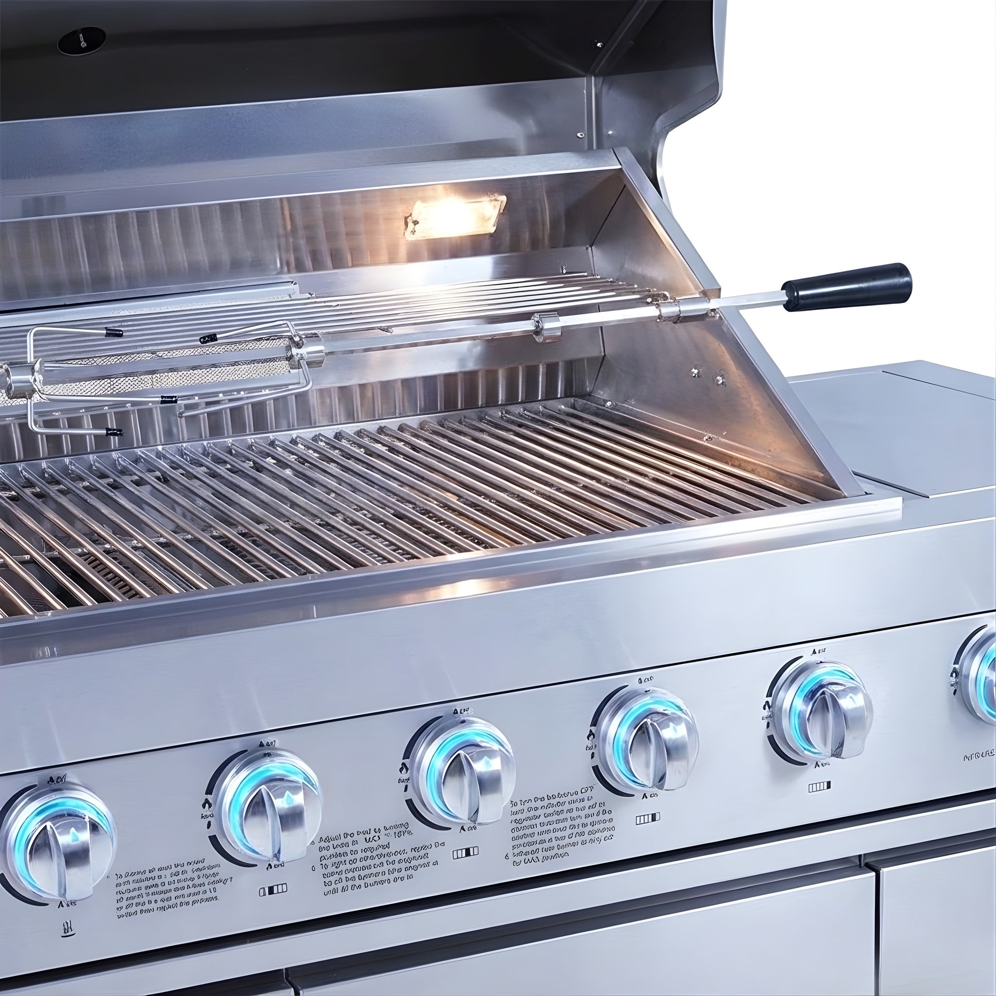 6+1 Burner plus Side Built-In Stainless Steel BBQ Grill – Silver (304 Stainless Steel)