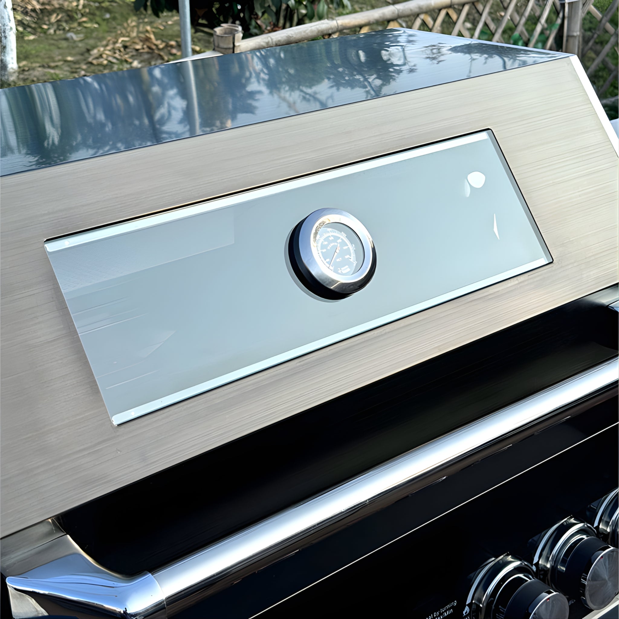 4-Burner Built-In Stainless Steel BBQ Grill – Black (304 Stainless Steel)