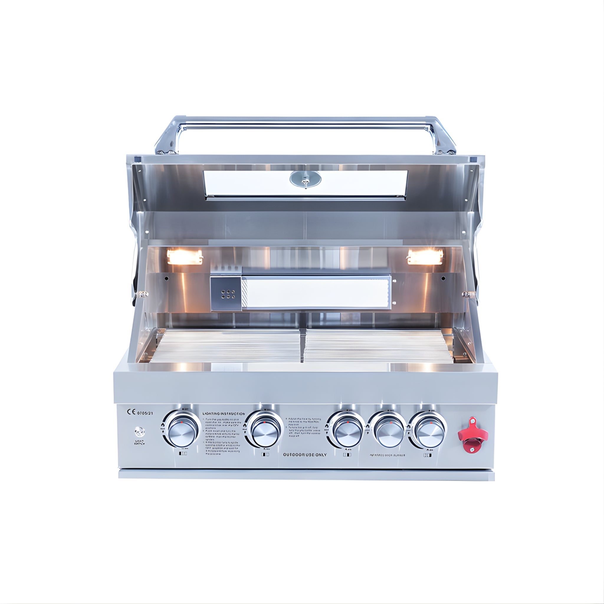 4-Burner Built-In Stainless Steel BBQ Grill – Silver (304 Stainless Steel)