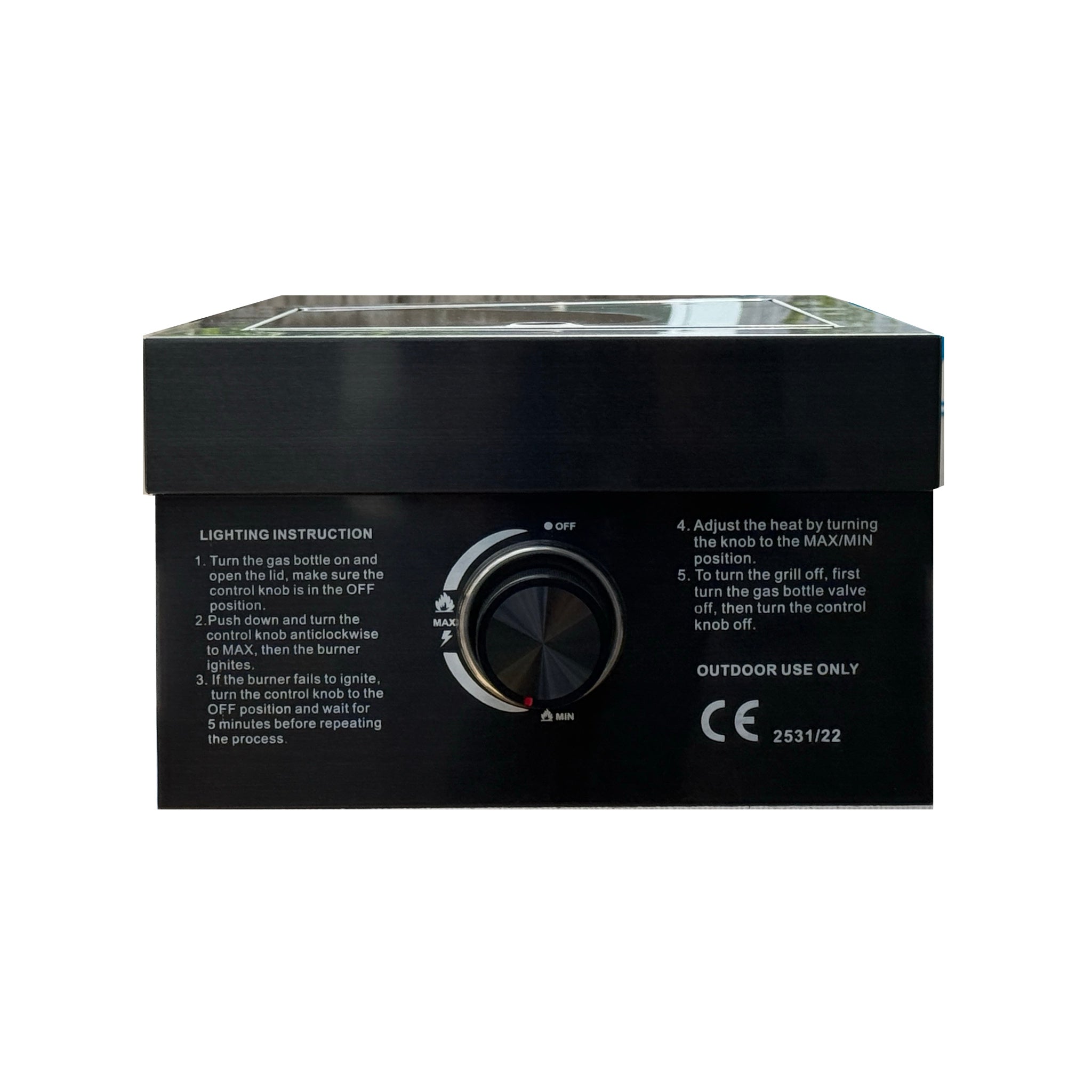 Stainless Steel Side Built-in BBQ Single Burner (Black)