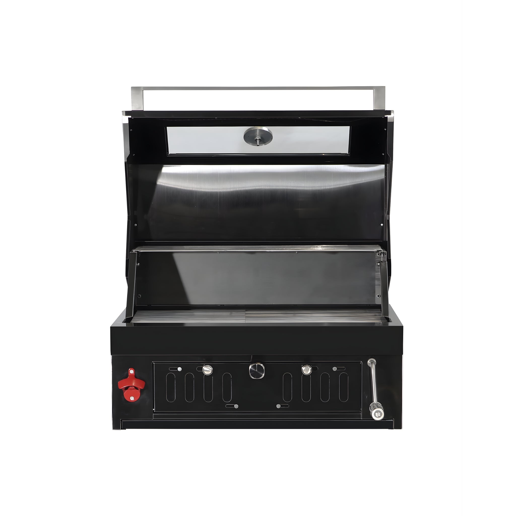Black Stainless Premium Built-In Charcoal Outdoor BBQ