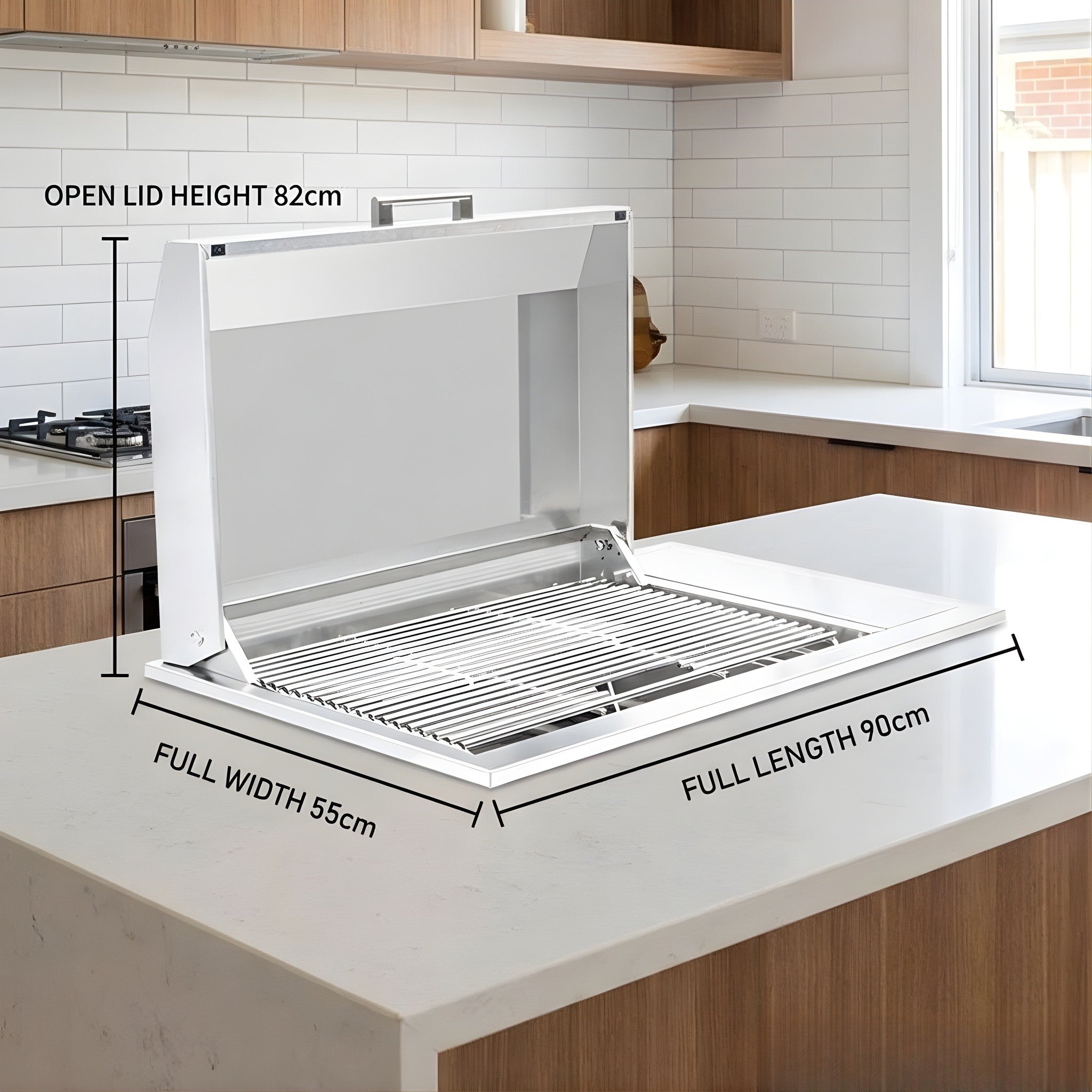 Premium Built-in BBQ Raised Centrepiece BBQ Stainless Steel