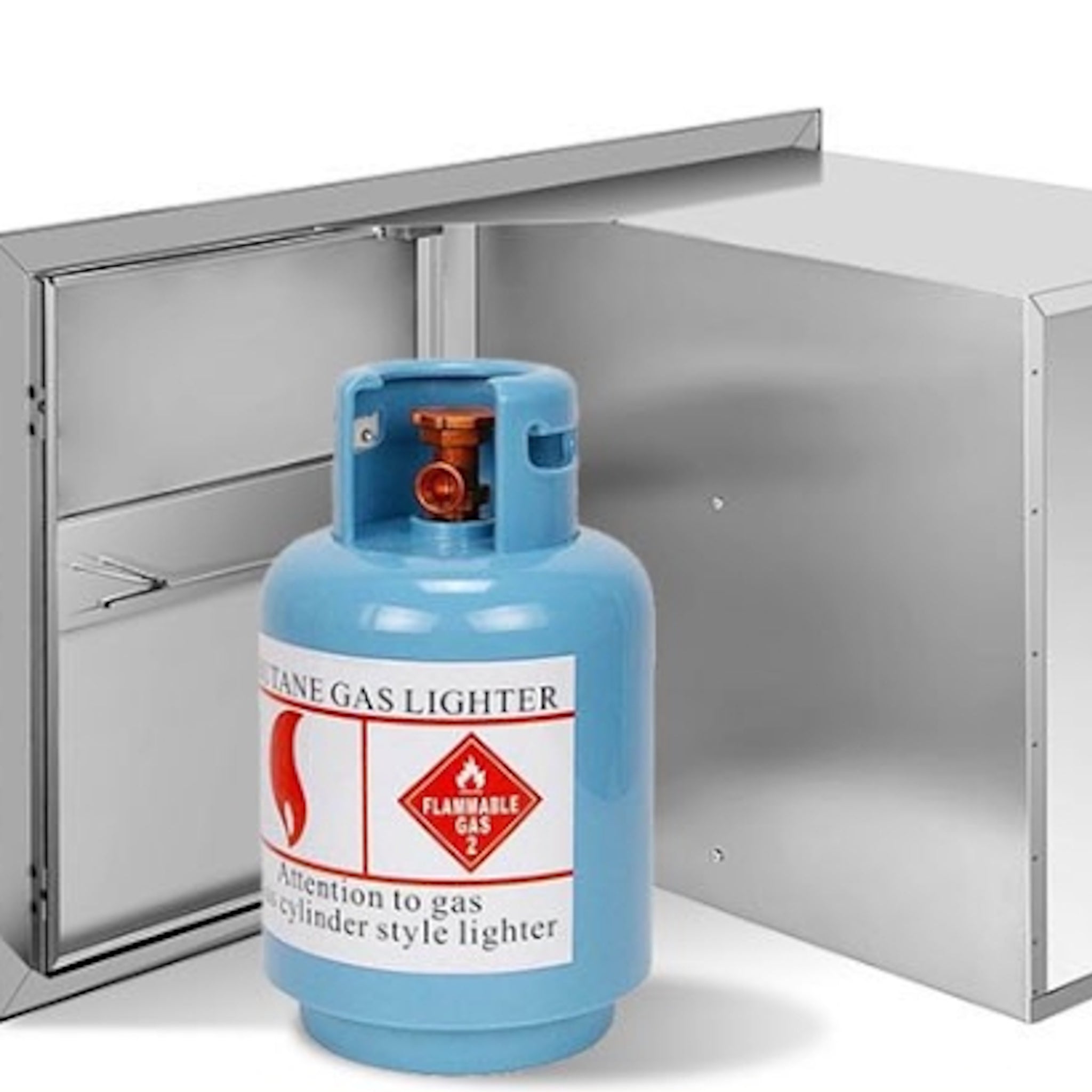 Stainless Steel Two Drawers Single Door Kitchen Cabinet