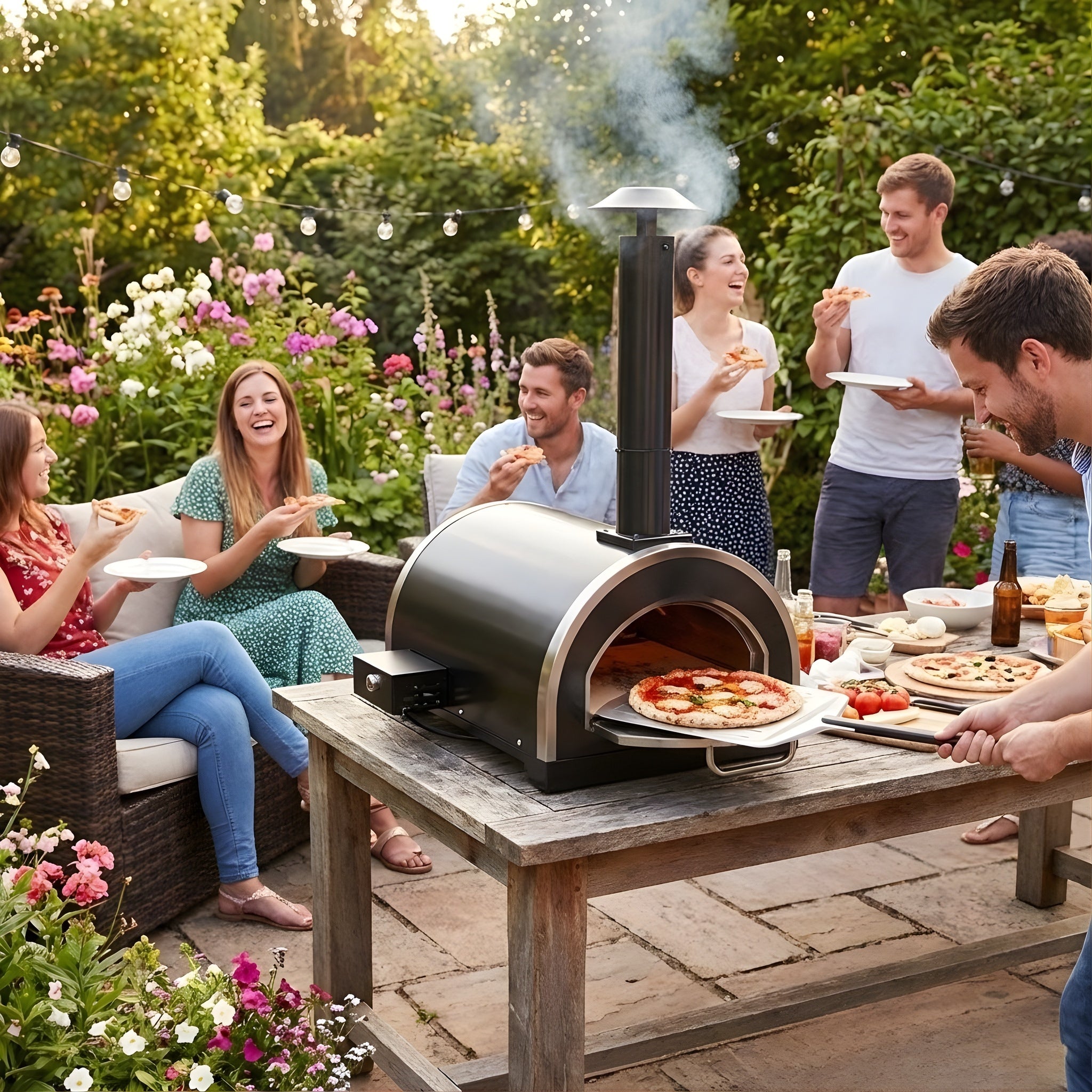 Premium Built-in Stainless Steel Outdoor Gas Burning Pizza Oven
