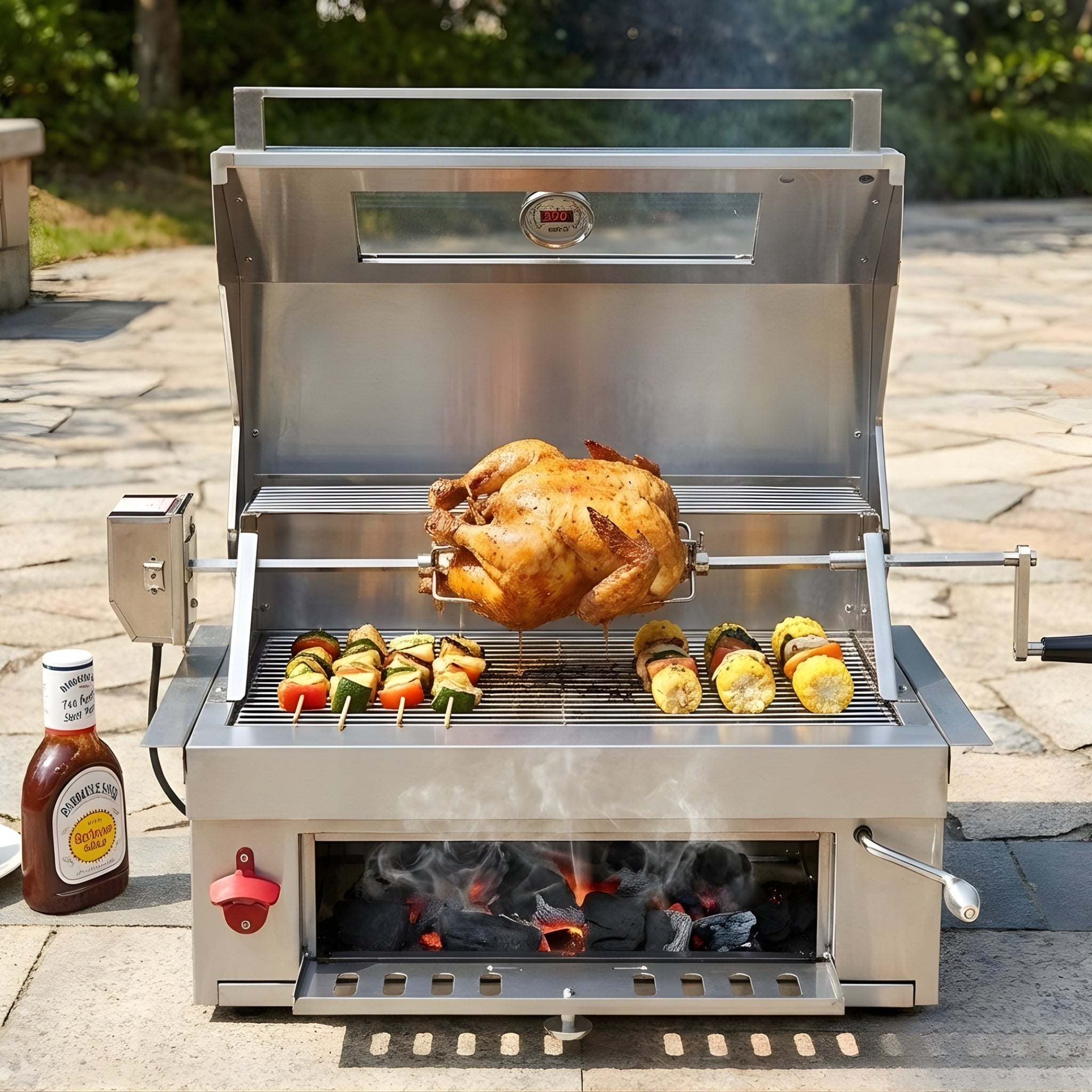 Stainless Steel Premium Built-In Charcoal Outdoor BBQ