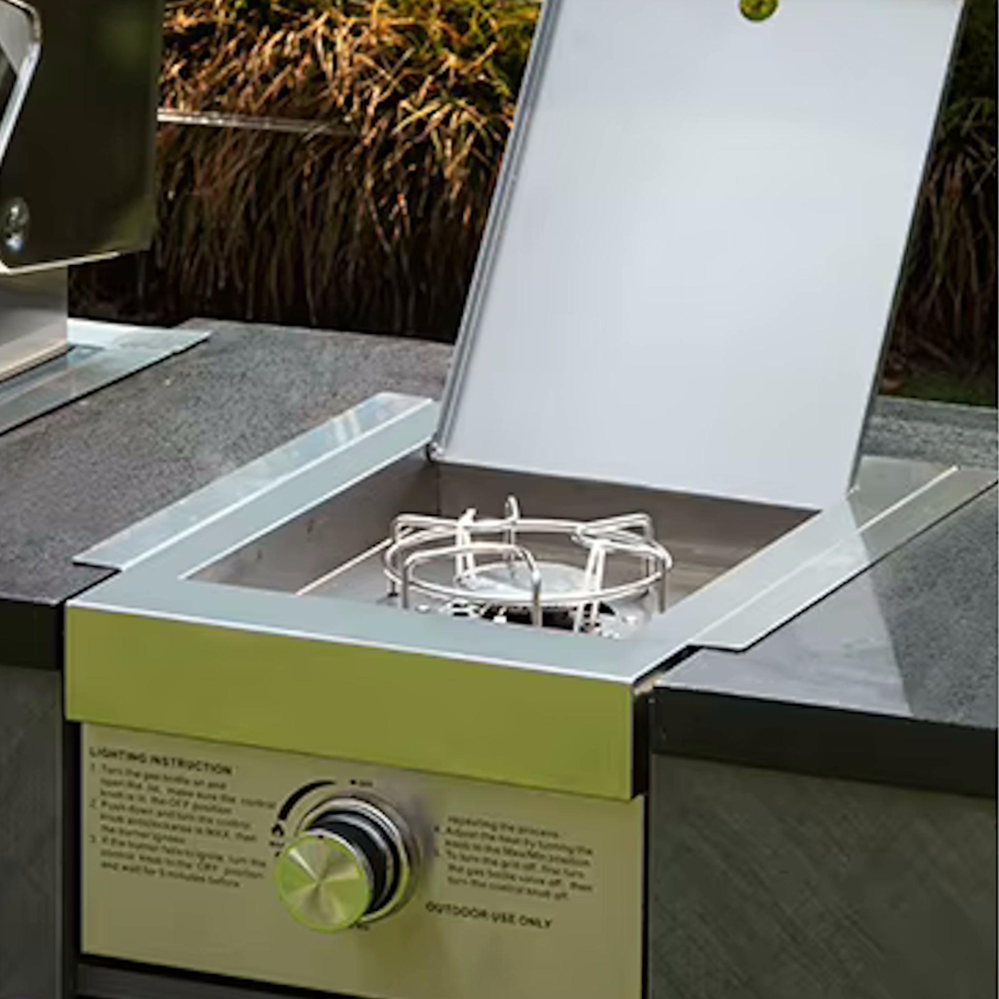 Stainless Steel Side Built-in BBQ Single Burner (Black)
