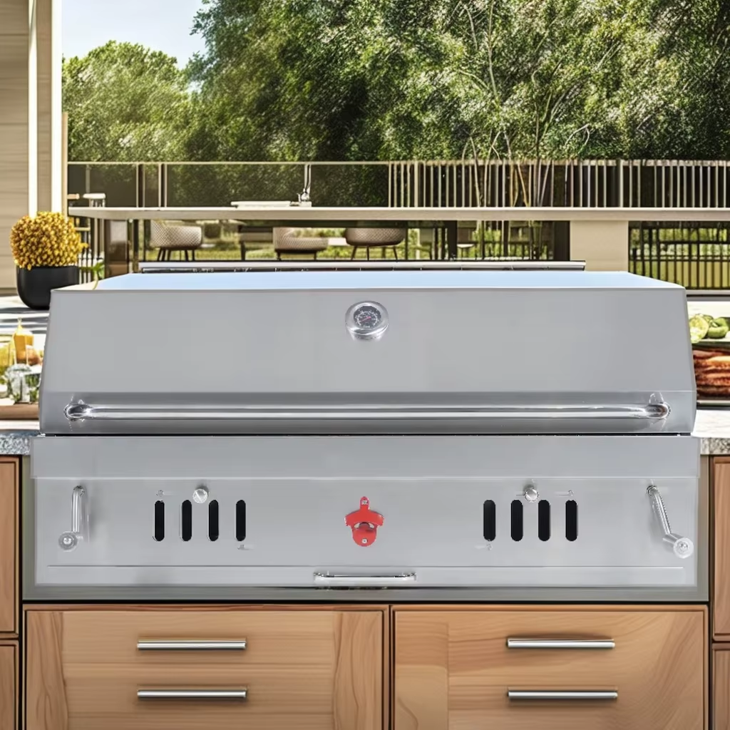 1.1m (Extra Large) Stainless Steel Premium Built-In Charcoal Outdoor BBQ