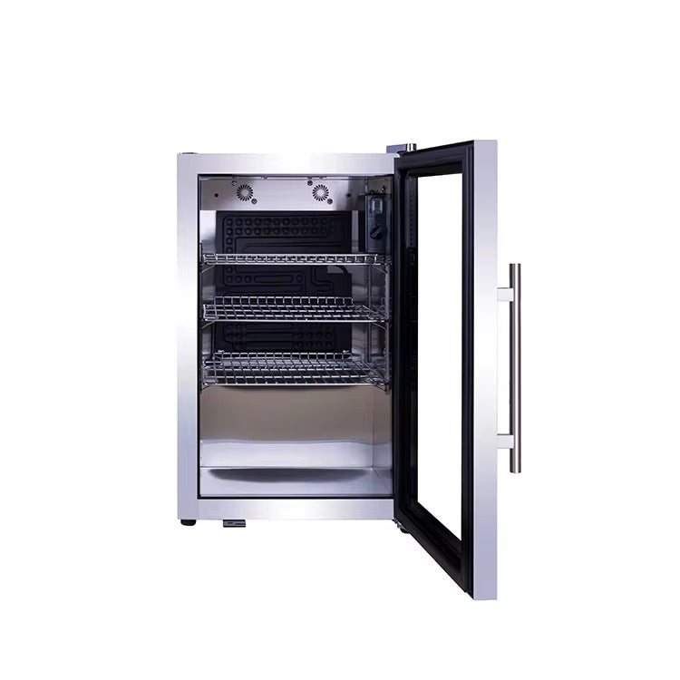 Stainless Steel Outdoor Kitchen Under Cabinet Glass Door Mini Beverage Fridge