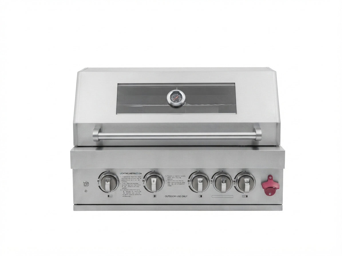 4-Burner Built-In Stainless Steel BBQ Grill – Silver (304 Stainless Steel)