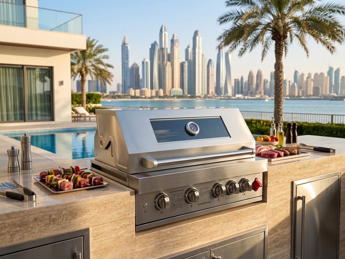 4-Burner Built-In Stainless Steel BBQ Grill – Silver (304 Stainless Steel)