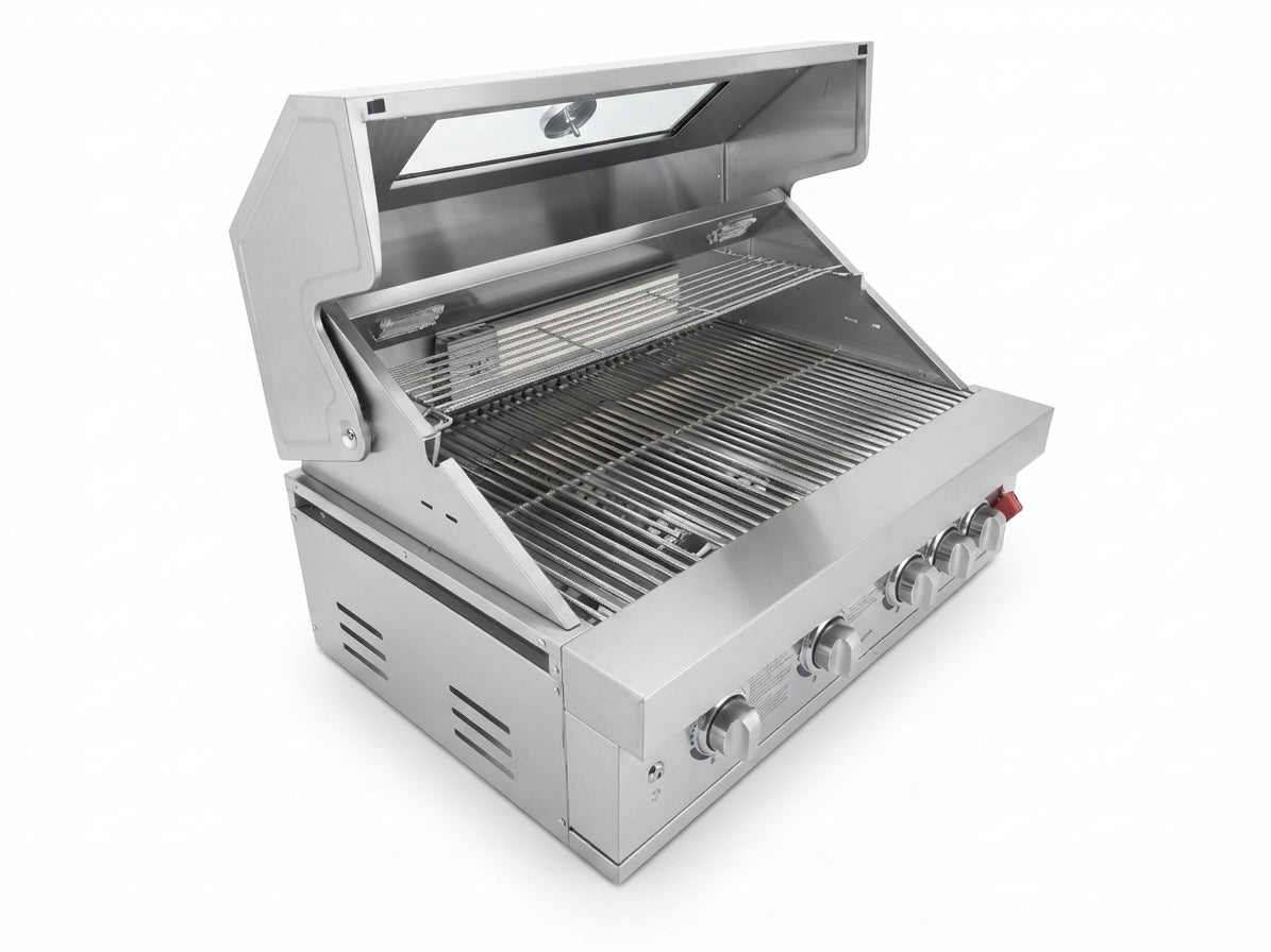 4-Burner Built-In Stainless Steel BBQ Grill – Silver (304 Stainless Steel)
