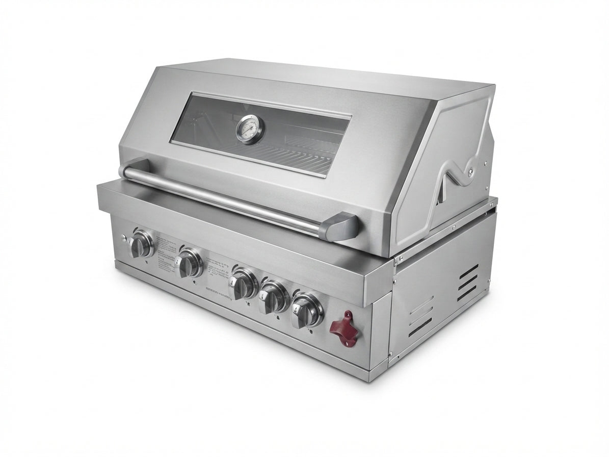 4-Burner Built-In Stainless Steel BBQ Grill – Silver (304 Stainless Steel)