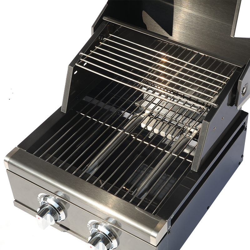 2-Burner Built-In Black Titanium Stainless Steel BBQ Grill – Round-Top