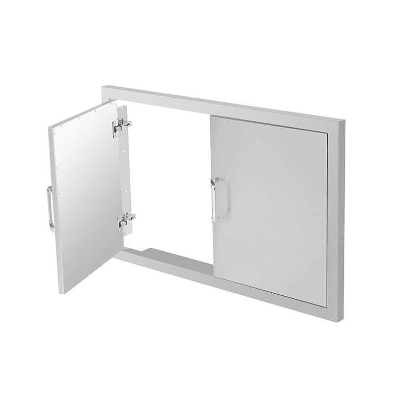 Waterproof Stainless Steel Kitchen Storage Double Cabinet Door