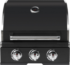 3-Burner Built-In Black Stainless Steel BBQ Grill – Round-Top