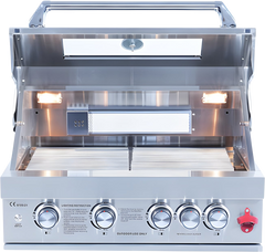 4-Burner Built-In Stainless Steel BBQ Grill – Silver (304 Stainless Steel)