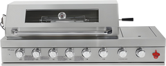 6+1 Burner plus Side Built-In Stainless Steel BBQ Grill – Silver (304 Stainless Steel)