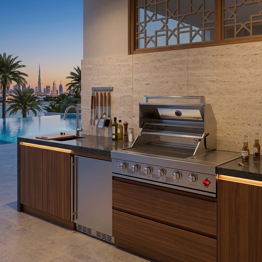 4+1 Burner plus Side Built-In Stainless Steel BBQ Grill – Silver (304 Stainless Steel)